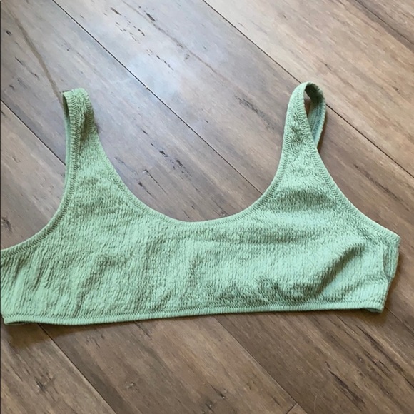 TOPSHOP‎ bikini swim top-sage green smocked - Picture 3 of 6
